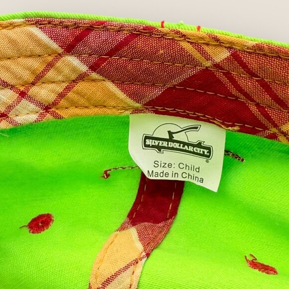 Silver Dollar City Green Distressed Baseball Cap Red Plaid Details Child Size - Picture 7 of 8